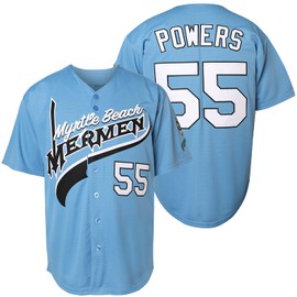 NJKA Kenny Powers #55 Baseball Jersey Shirt Eastbound and Down Movie Baseball Jersey Stitched (Blue, XXX-Large)