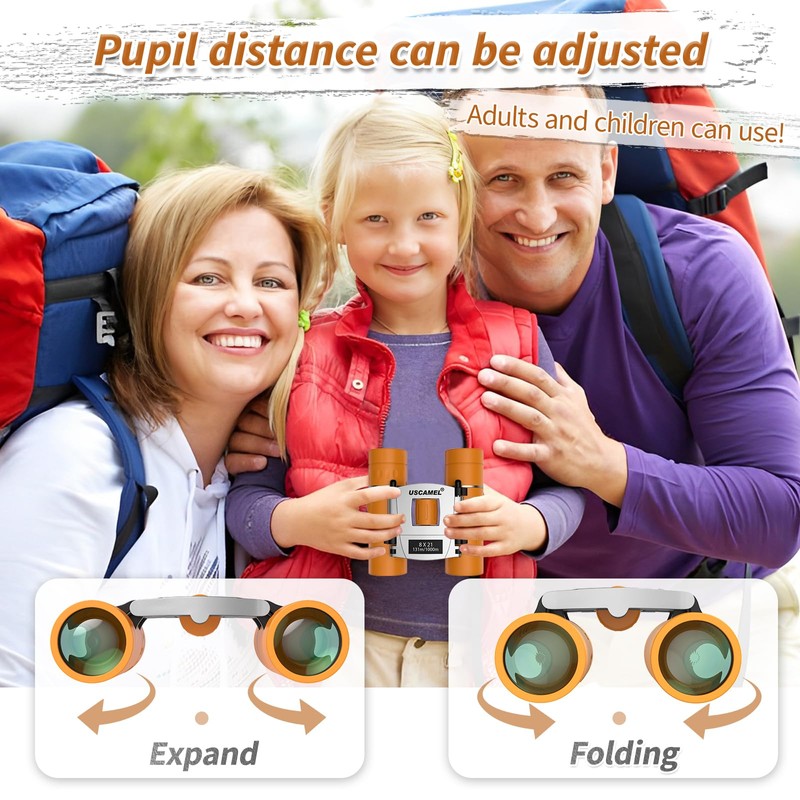 USCAMEL Binoculars Kids 8×21 Compact Binoculars Small Binocular for Bird