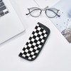 Giinly Checkered Black White Lattice Glasses Case Eyeglass Sunglass Case