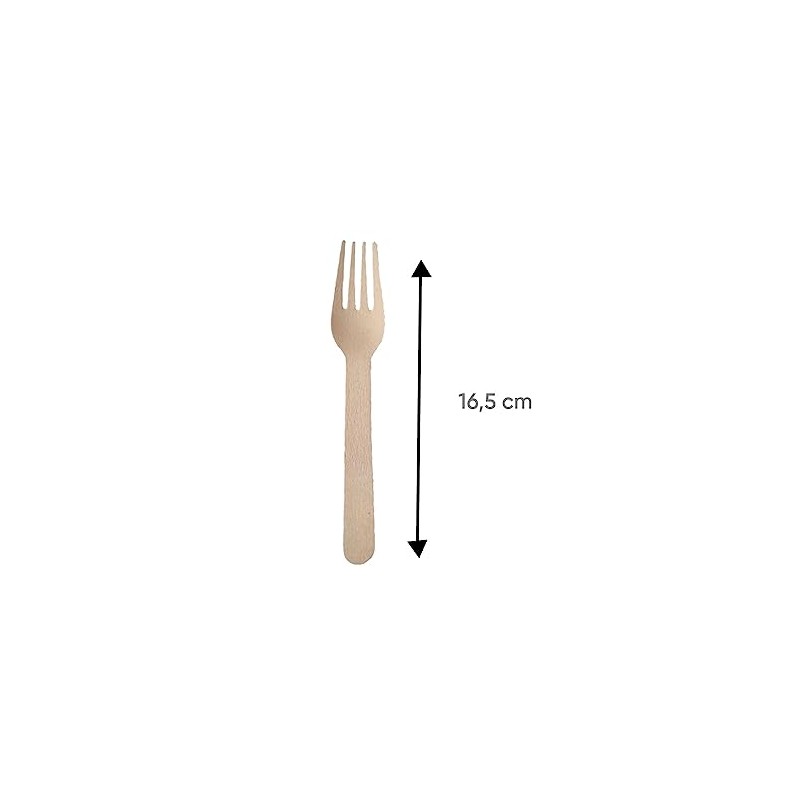 100 Disposable Birch Wood Forks 6.5" - Eco-Friendly, Strong, Non-Toxic