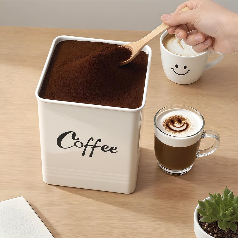 LUKMILEE Airtight Coffee Canister-Coffee Container, Airtight 40 oz Large Iron
