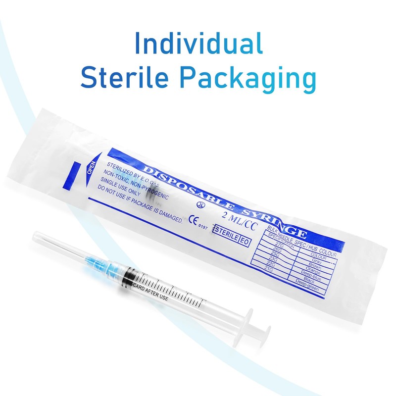 2.5ml Disposable Luer Lock Syringes with 23G 1 Inch Needle