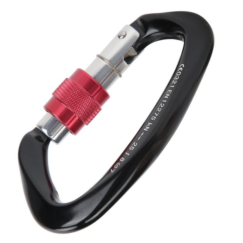 Mountaineering D Locking Carabiner Clips Alloy Heavy Duty Carabiner for
