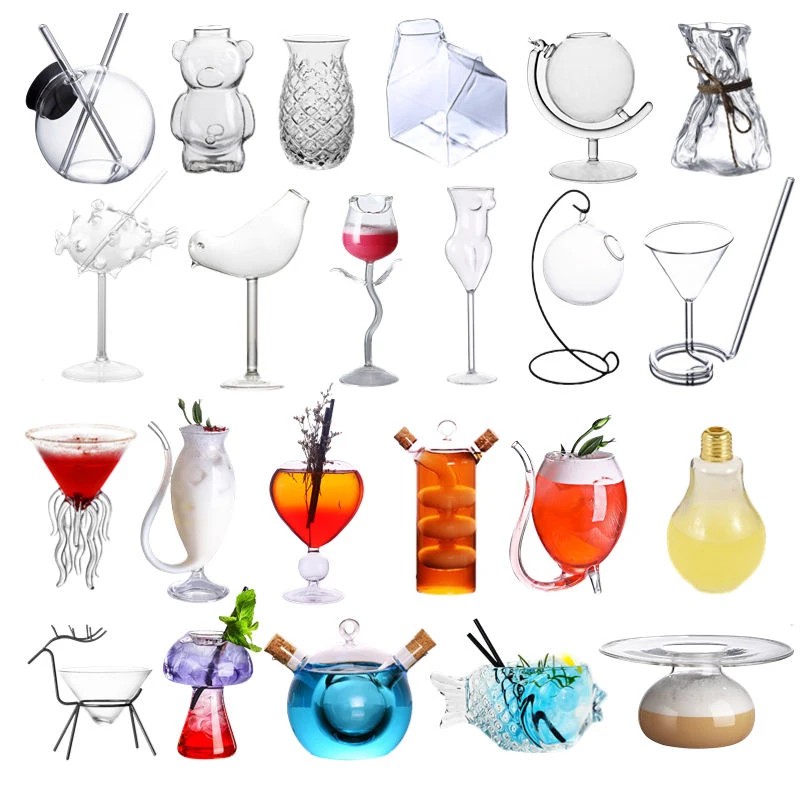 Modern Design Creative Shape Wine Glass Crystal Cocktail Cup Bird