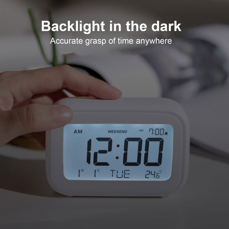 Mini Digital Alarm Clock with LCD Screen Snooze Function 12H