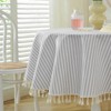 meioro Striped Tablecloth, Rectangular Tablecloth with Tassels, Washable Tablecloths, Decorative