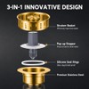 Snailhouse Sink Drain Strainer, 3 in 1 Kitchen Stainless Steel
