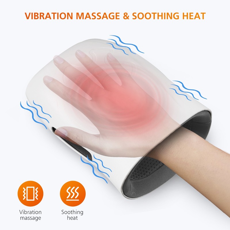 Snailax Hand Massager with Heat and Compression Cordless White Mother‘s