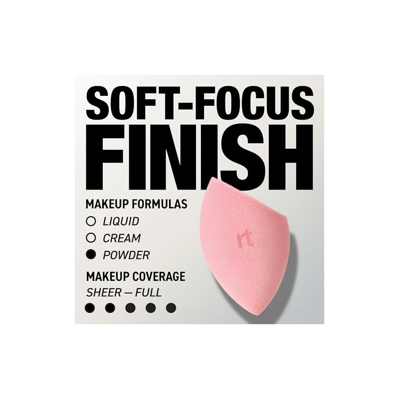 REAL TECHNIQUES, Esponja Miracle Powder, para Maquillaje en Polvo, Aplicación