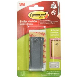 Command UU001563061 Metal Nail for Hanging Pictures (Serrated), Silver/Black, Pequeñas