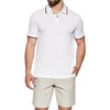 Armani Exchange Men's Double Stripe Polo Shirt, (White 1100), X-Small