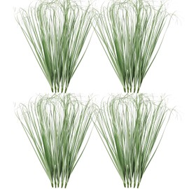 ATTGREAT 20PCS Fake Grass Filler Decor Artificial Grass Plants Outdoor Faux Plants Artificial Tall Shrubs Wheat Grass Greenery Stems for Outdoor Indoor Vase Planters Home Decor, Light Green