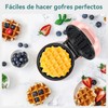 SNAILAR Mini Waffle Maker, 550W Waffle Iron, Ready Indicator Light,