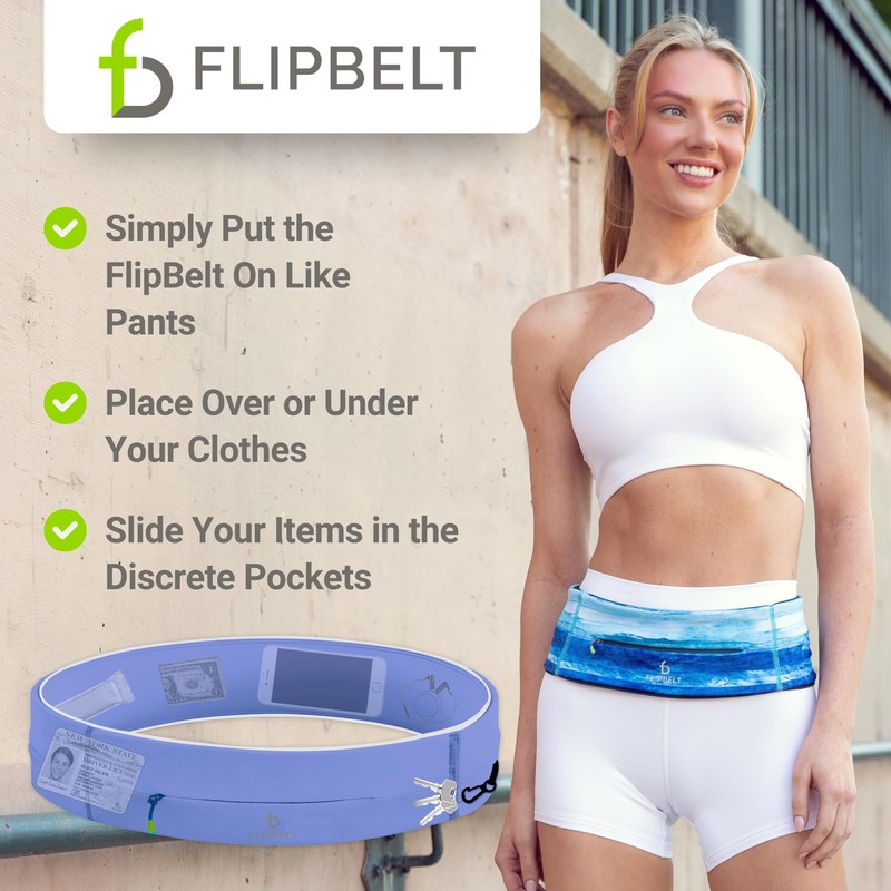 FlipBelt Zipper - Periwinkle - L, Periwinkle, L