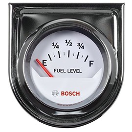 BOSCH SP0F000048 Style Line 2" Electrical Fuel Level Gauge (White Dial Face, Chrome Bezel)