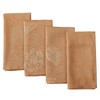 Newbridge Gold Tremont Leaf Damask Christmas Fabric Napkins, Set of