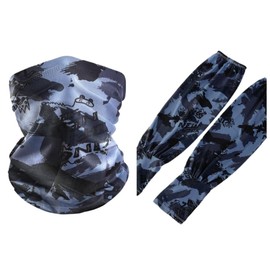 YAYUPLUS Men's Arm Cover, Face Cover Set, Cooling Sensation, UV Protection, Sweat Absorbent, Quick Drying, Sunscreen, Baseball, Driving, Fishing, Golf, Bicycle, Lightweight, Neck Guard, Face Guard