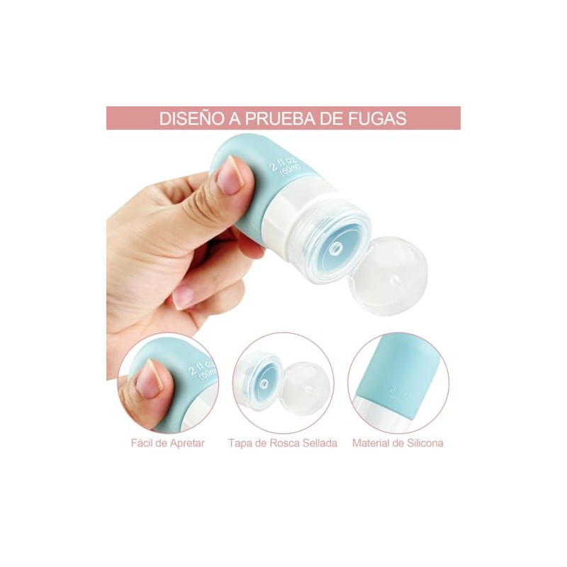 Juego de 17 Kit de Viaje Aseo Personal Mujer, Botellas