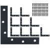 Mooche 10 Pack L Flat Brackets,Corner Bracket Black Corner Brace