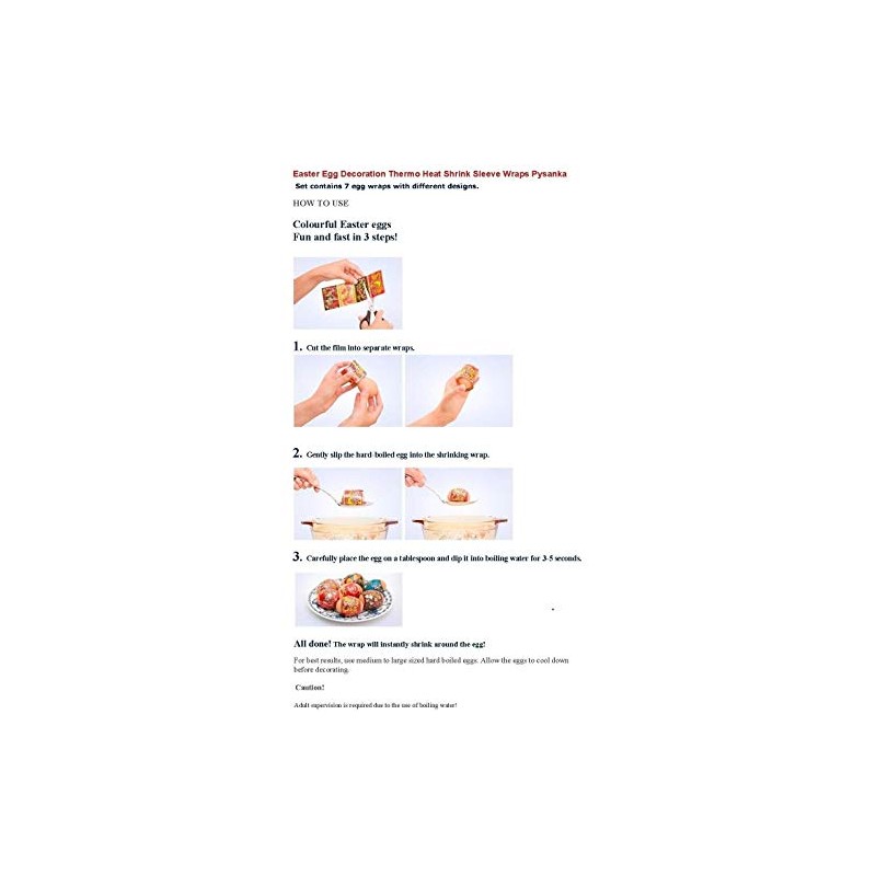 7 Easter Egg Decoration Thermo Heat Shrink Sleeve Wraps Pysanka