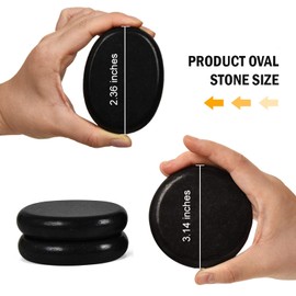 June Fox Hot Stones for Massage 4 Large and 2 Medium Basalt Stones Set Hot Rocks Massage Stones for Spa, Relaxing, Healing