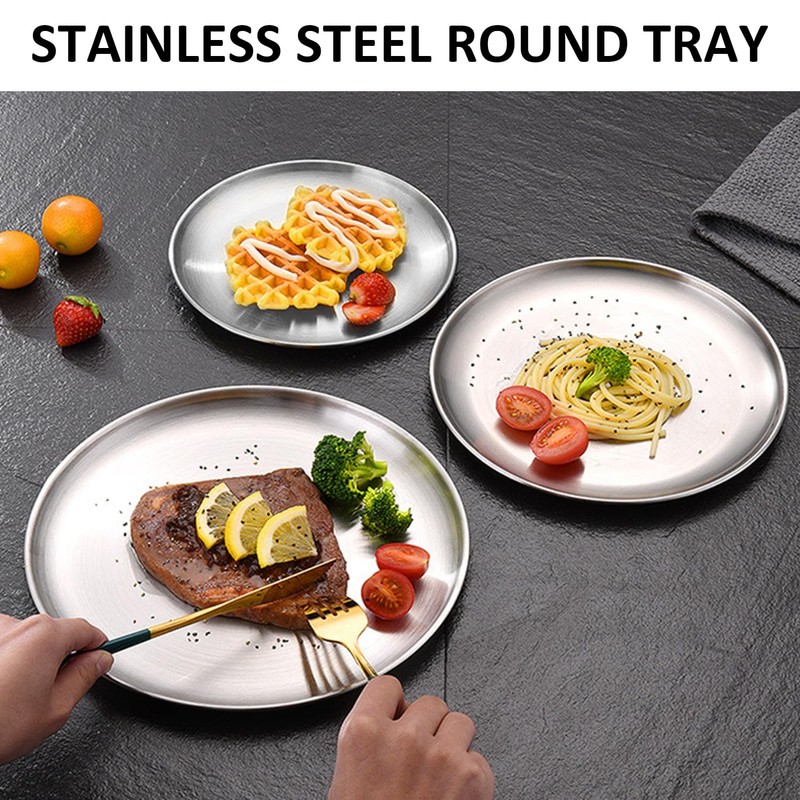 Stainless Steel Dinner Plates - Camping & Outdoor Tableware -