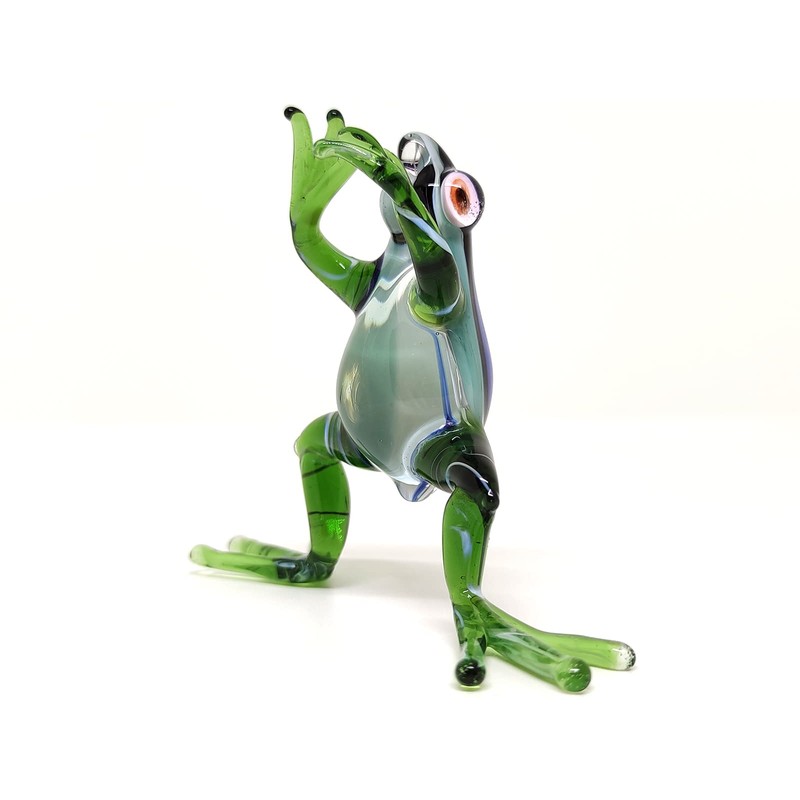 Sansukjai Frog Miniature Figurines Animals Hand Blown Color Glass Art