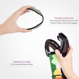 OutdoorMaster Chinook Winds Kids Ski Goggles, Snowboard Goggles - Youth Snow Goggles