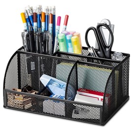 deli Mesh Desk Organizer Office Desktop Organizer with Pen Holder, Metal Stat...