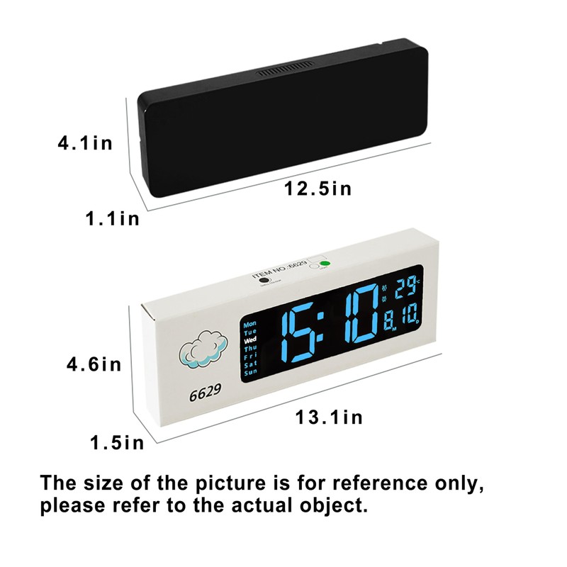 Digital Clock, 13" Large Display LED Wall Clock for Living