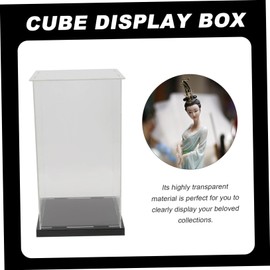 BESPORTBLE 1Pc Acrylic Cube Display Box Transparent Dust Storage Container for Collectibles Action Figures and Items Easy to Clean Stackable Design for Organizing Your Collection