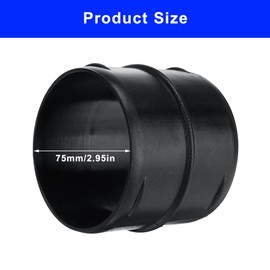 Editbar 2 Piece Pipe Connector, 75 mm Heater Outlet Adapter Set - ABS Adapter Tube for Fan Heater Hoses, Auxiliary Heater Adapter Pipe, Auxiliary Heater Hose Pipe Connector, for Webasto Heating