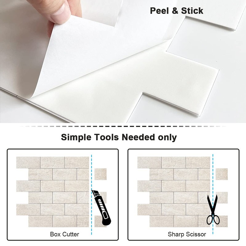 BeNice Peel and Stick Backsplash for Kitchen,Bathroom Wall Backsplash Tile