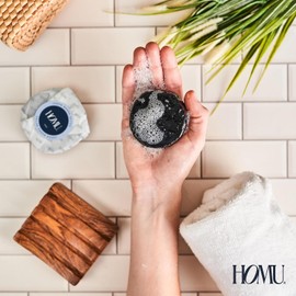 HoMu Jabón Barra Detox con Carbón Activado 50g (Pack 3) – Control de olor para Axilas, Limpieza Profunda de Poros, Para Todo Tipo de Piel, Cuerpo y Rostro