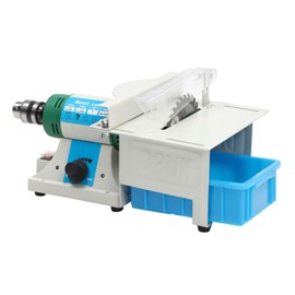 Mini Table Saw, 750W Multifunction Mini Lapidary Saw Gem Jewelry Polishing Grinding Machine w/800-10000RPM Speed & 4"Blade for Cutting, Grinding, Carving (Green)
