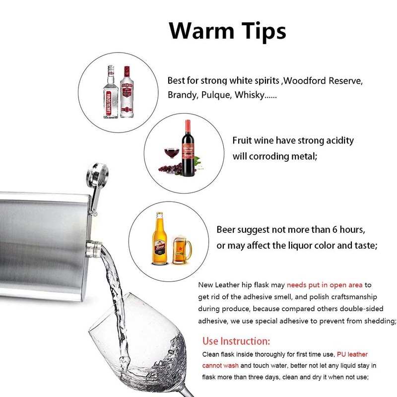 GENNISSY 9.4" Wooden Chess 8OZ Brown Leather Hip Flask Set