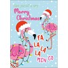 doodlecards Merry Christmas, Christmas Card Flamingo Christmas Tree Lights Medium