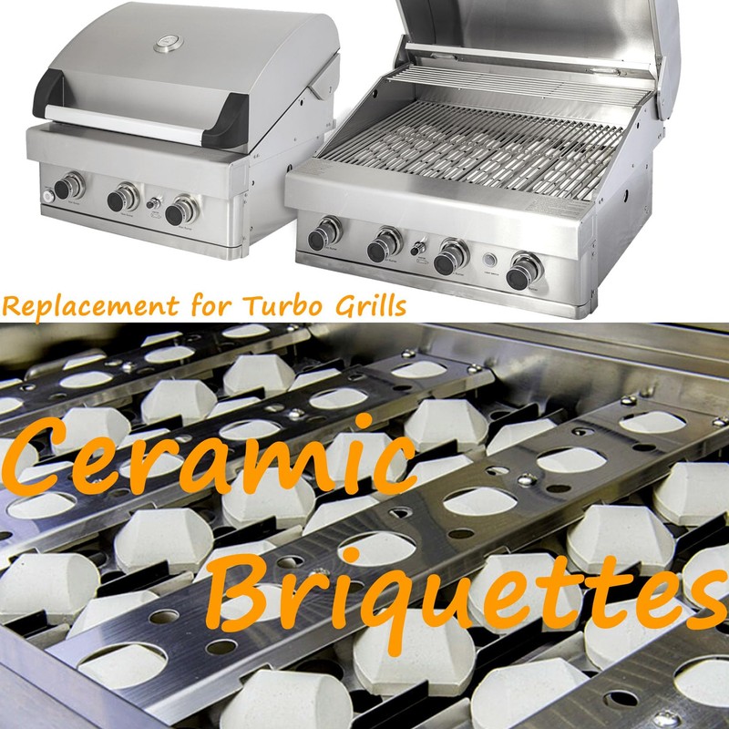 GasSaf Ceramic Briquettes Replacement for Select Turbo, Nexgrill Gas Grill