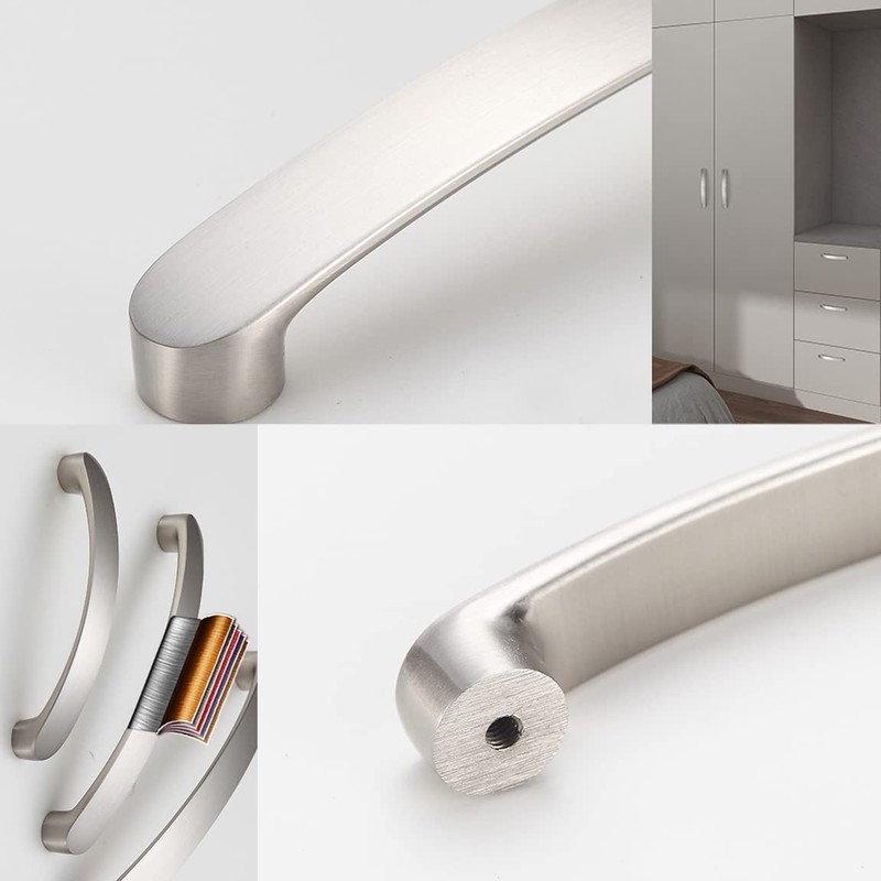 HY HUIJUN 6 Pcs Brushed Stainless Steel Effect Handles Furniture