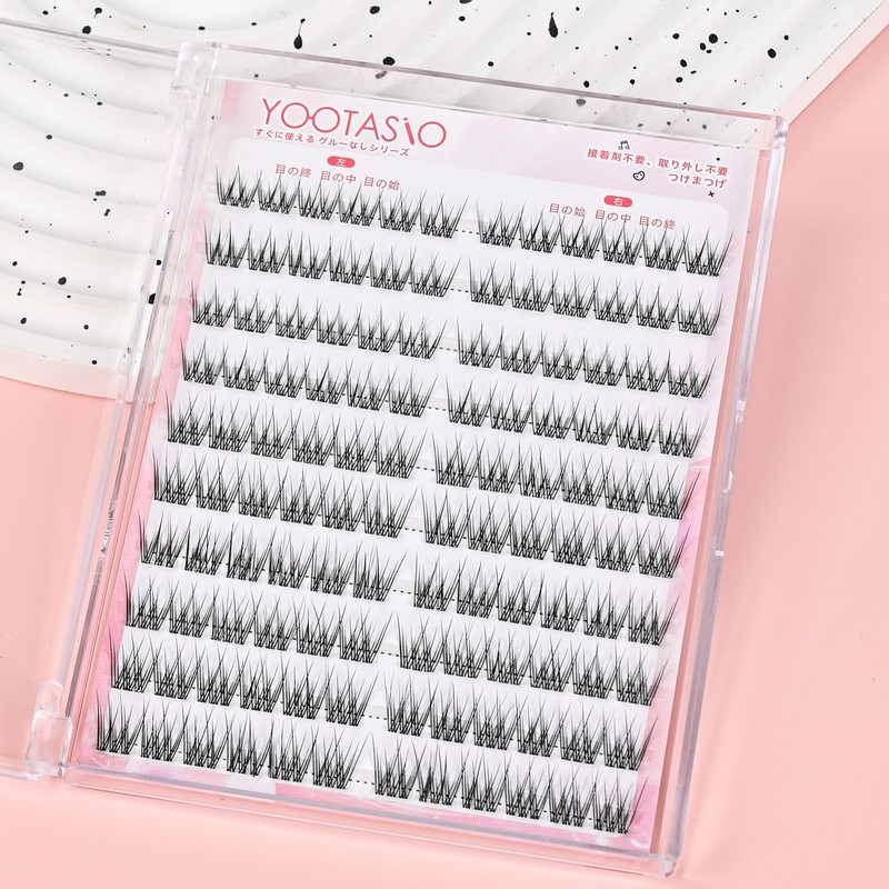 YOOTASIO False Eyelashes, No Glue Required, 1 Second Eyelashes, Partial