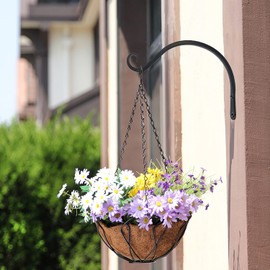 LOOGI Plant Holder Hanging Basket Holder Iron Wall Hook Hanging Basket Wall Holder Hook - 2 Pieces (20 cm C)