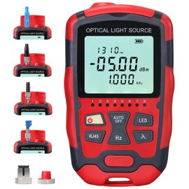 BAOSHLA A-M1315 Optical Light Source SC/FC/ST Universal Interface Optical Fiber Power Meter Single Mode Dual Wavelength 1310nm 1550nm Fiber Optic Light Source with RJ45 Test Fiber Optic Cable Tester