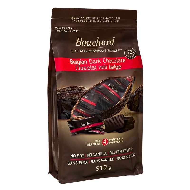 Bouchard Premium Belgian Dark Chocolate with 72% Cacao | Individually