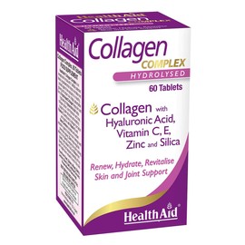 HealthAid Collagen Complex – Marine Hydrolyzed Collagen with Hyaluronic Acid, Vitamins C & E, and Zinc | 60 Tablets (2 Daily) to Support Skin Hydration & Elasticity