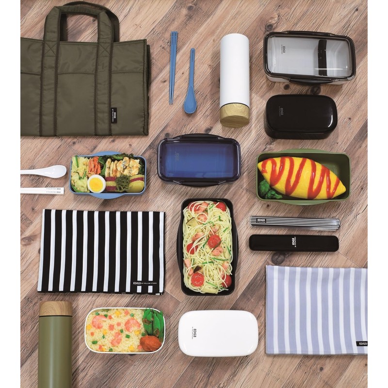 Edge Oval 2-Tier Lunch, 28.7 fl oz (800 ml), White