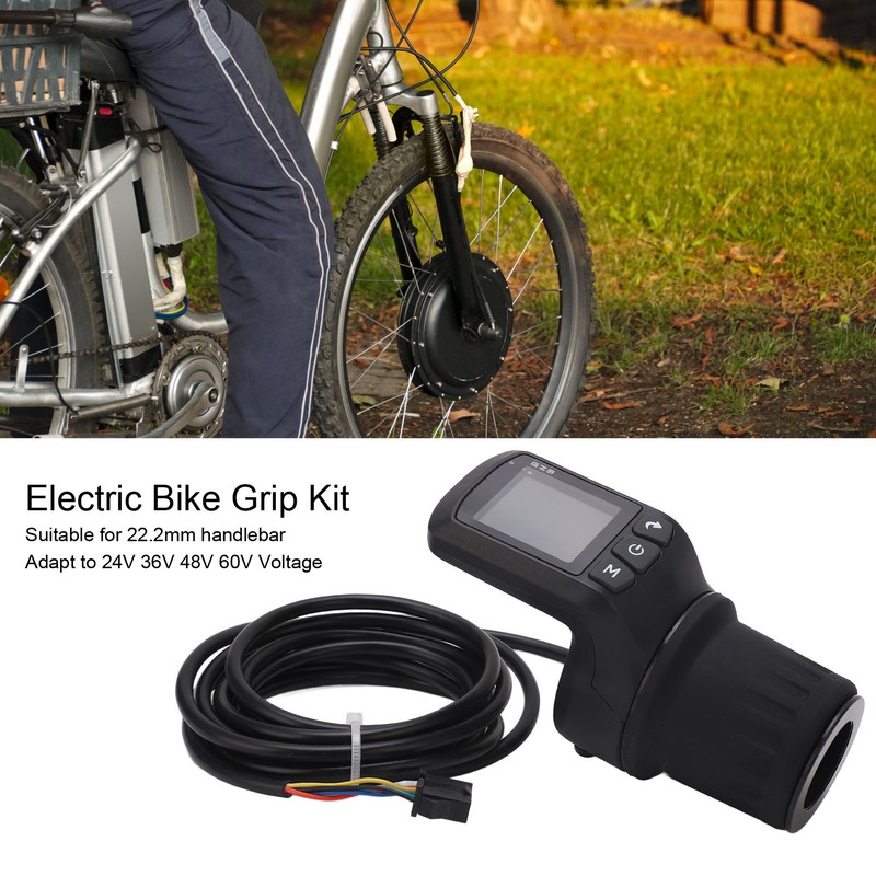 Electric Bike Meter Kit ABS LCD Display Panel Half Handle
