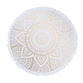 Milisten Mandala Round Beach Towel Bath Towel Rapid Drying Towel Circle Towel Beach Mat Washcloths for Baby Beach Towels Oversized Beach Blanket Yoga Travel White Fiber Swim Towel
