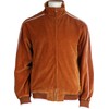 Sweatsedo Burnt Orange Mens Velour Tracksuit with White Piping (Medium)