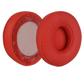 Geekria QuickFit almohadillas para orejas de repuesto para Beats Solo 3 (A1796), Solo 3.0 Auriculares inalámbricos intrauditivos, almohadillas para orejas para auriculares, piezas de reparación de fundas (rojo)