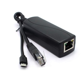 ANVISION Gigabit PoE Splitter, 48V to 5V 2.4A Micro USB Ethernet Adapter, Compatible with Raspberry Pi 3B+, IP Camera and More